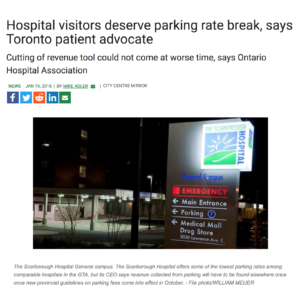 Hospital visitors deserve parking rate break, says Toronto patient advocate