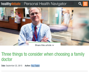 Three things to consider when choosing a family doctor